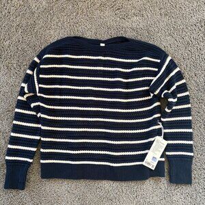 Lululemon Cotton Crochet Pullover Club Blue / Light Ivory - M